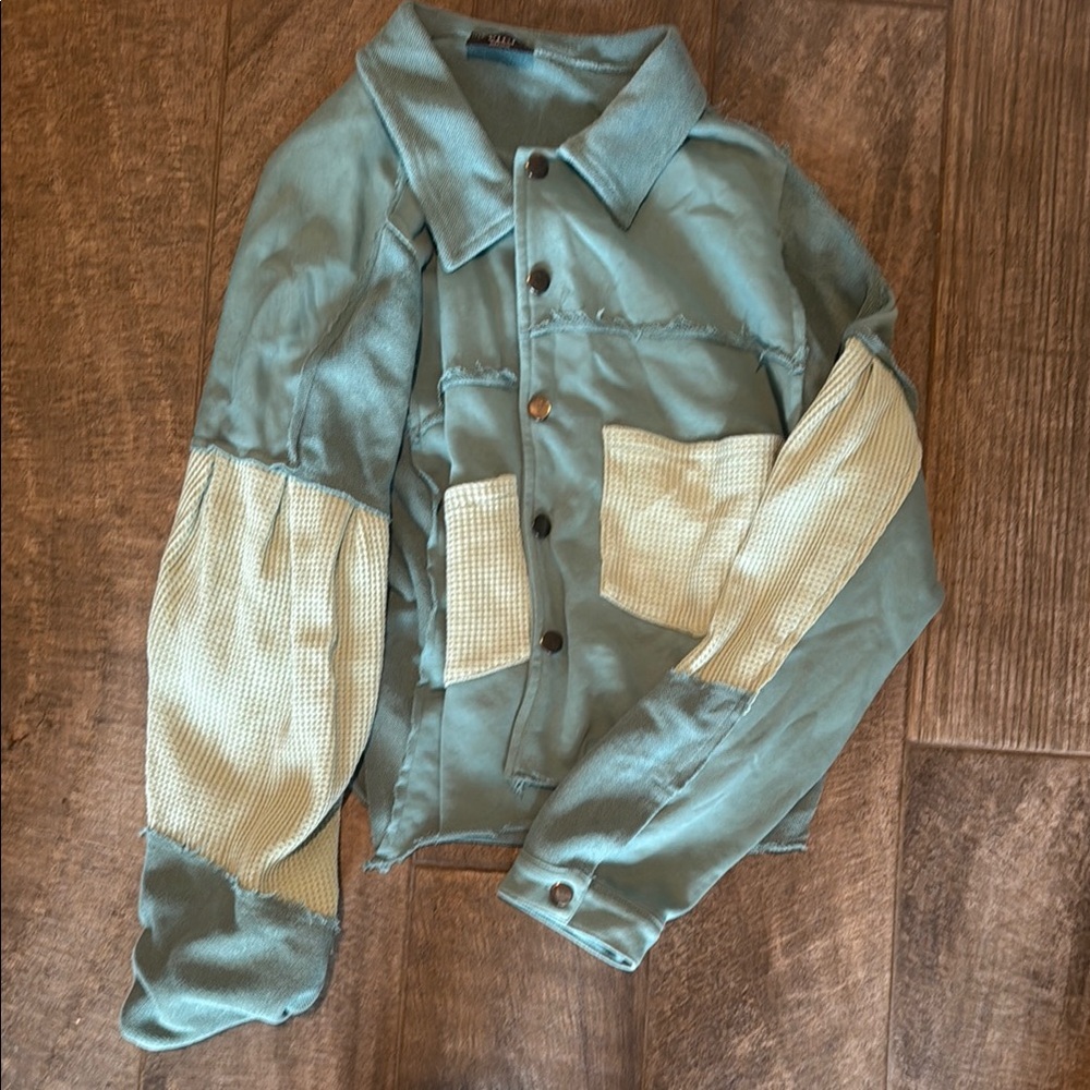 Vici Green and Cream Jacket